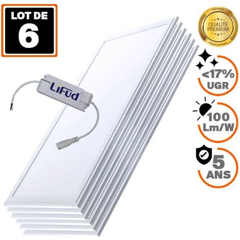 Europalamp – Dalle LED PREMIUM 120x30 cm 40W – Blanc froid 6000K – Épaisseur 9 mm – Diffuseur anti-éblouissement pour bureaux et espaces professionnels (1/2)