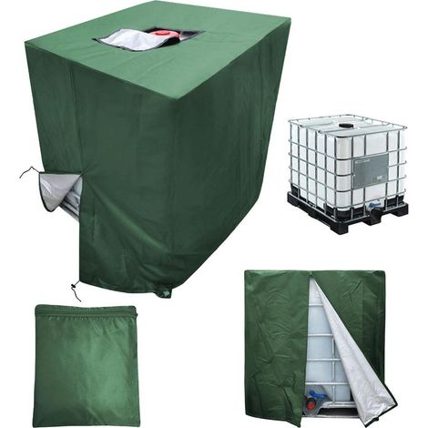 IBC Tank Abdeckung 1000L mit Reißverschluss, Frostschutz, UV-Schutz, 120x100x116cm (1/5)