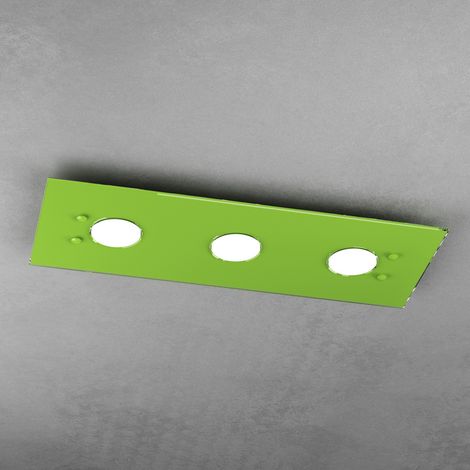Plafoniera Moderna Rettangolare Path Vetro Verde 3 Luci Gx53 (1/3)