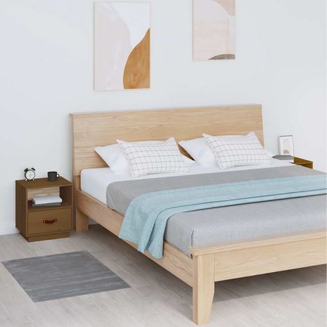 vidaXL Bedside Cabinets 2 pcs Honey Brown 40x34x45 cm Solid Wood Pine (1/5)