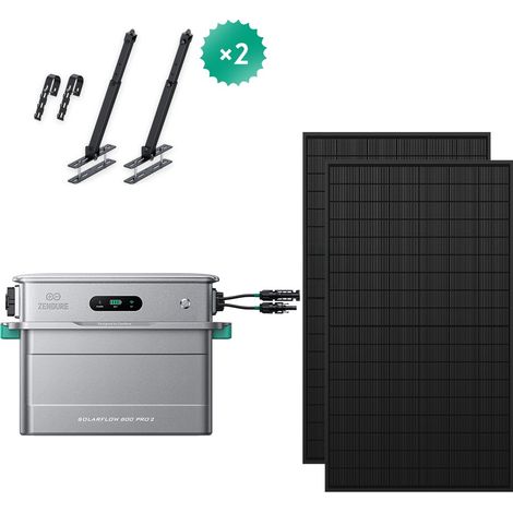 Zendure SolarFlow 800 Pro 2 – Balkonkraftwerk mit Speicher, 2640W Solar-Eingang, 1000W AC-Laden, 800W Ausgang, KI-Energiemanagement, mit 2x450W Solarpanel, Solarmodul-Wandhalterung (1/5)