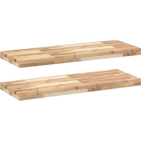 Maison Exclusive - Schweberegale 2 Stk. 80x30x4 cm Massivholz Aka