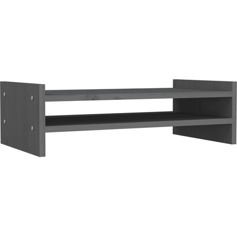 Soporte para monitor 50 x 27 x 15 cm madera maciza de pino gris 020021137
