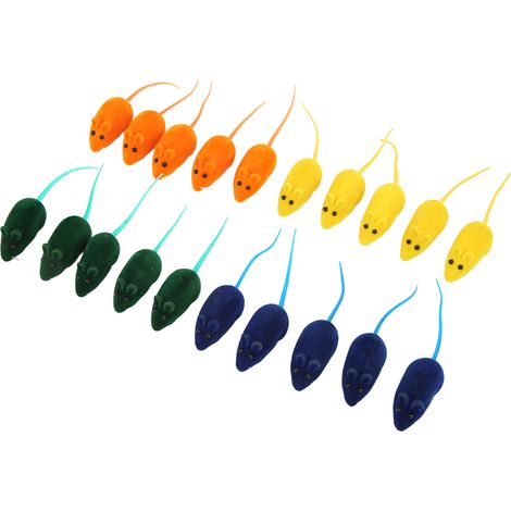 Jouet Souris pour Chat 20 Pièces Vinyle Couleurs Aléatoires Interactive Grinçante Anti-Stress Durable et Sûre pour Félin (1/5)