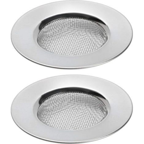 Lot de 2 passoires d'évier pour douche, receveur de cheveux du trou de prise éviers de baignoire ou de cuisine Filtres de drainage pour évier en acier inoxydable. Diamètre de 3 Inch 7,6 cm (1/4)