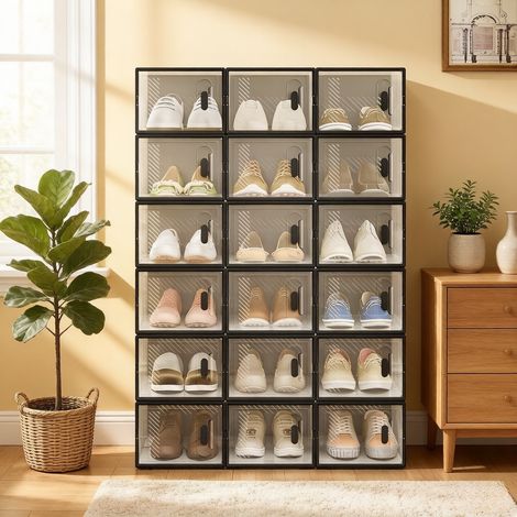 Faltbarer Multifunktions-Schrank – modulares Aufbewahrungsset, Schuhständer, Bücherregal, Spielzeug- und Badezimmer-Organizer (18 Stück)