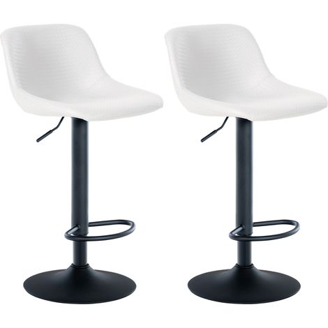 2er Set Barhocker Loft weiß Kunstleder