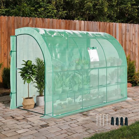 Serre de jardin en plastique acier 300 x 150 x 213 cm (1/5)