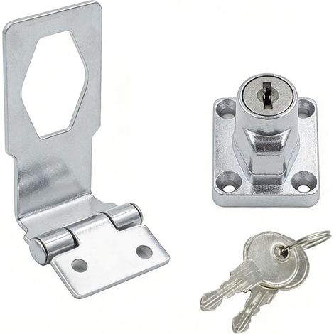 Verrou de caisse enregistreuse en acier inoxydable robuste avec 2 clés pour placard de cuisine, bureau, ajustement sécurisé (7,6 cm) (1/5)