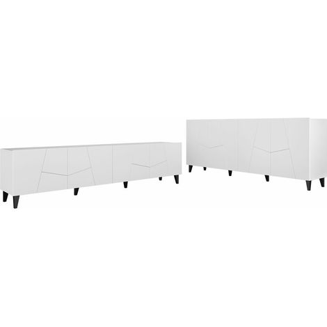 Conjunto de salón Charlotte 182, Blanco + Negro