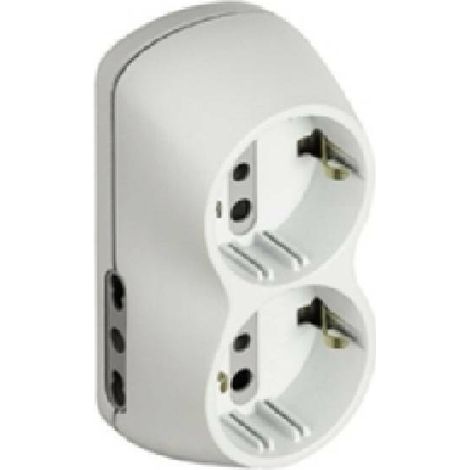Adaptador B4 2 tomas de corriente de dos vías 2 tomas alemanas y enchufe de 16A blanco S3614D