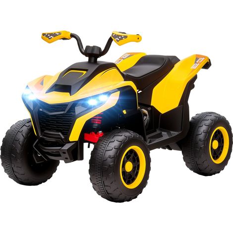Elektro quad fur kinder 12v elektro kinderquad mit 2 motor 3 6kmh kinder quad mit federung led leuchte kinderauto mit usb musik fur 3 8 jahre kinder gelb (1/5)