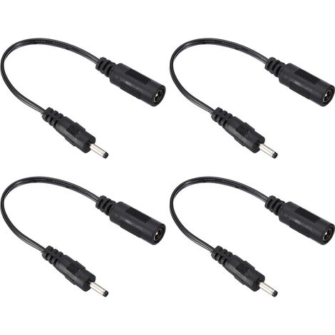 Power Cable Female 0.5x0.3cm-Male Dc 0.3x1.0mm 0.6Ft 4Pcs (1/4)