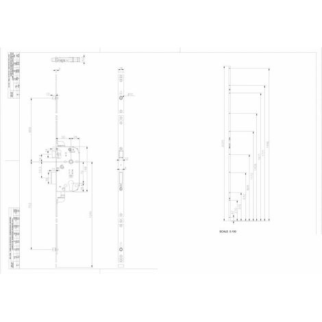 Secury-T – Serrure 3 points à encastrer – Système à relevage – Acier – Axe 50mm – Entraxe 70mm – Épaisseur de coffre 14mm – Réversible