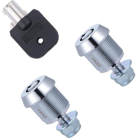 Verrou à came tubulaire 17 mm pour armoire, lot de 2 avec 1 clé (1/5)