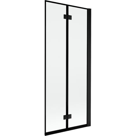 Mexen Mist paravento doccia a 2 ante destro 80 x 150 cm, struttura nera, nero - 8A9-080-002-70-70-P (1/5)