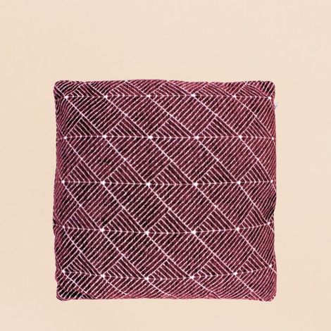 Coussin motifs géométriques bordeaux 40cm