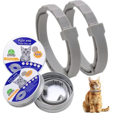 Set mit 2 natürlichen Katzenhalsbändern, verstellbares Zubehör mit ätherischen Ölen aus Lavendel, Zitronengras und Eukalyptus, langanhaltender Duft und wasserfestes Design (1/5)