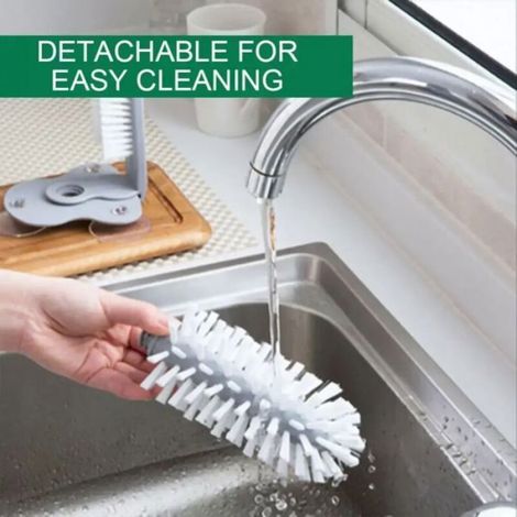 Brosse De Nettoyage - Ventouse Murale Pour Évier - Pour Verres Et Bouteilles - Lot De 1 (1/4)