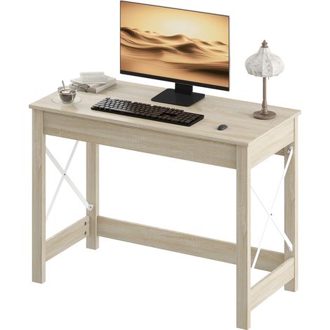 Bureau moderne, bureau d'ordinateur, facile à monter pour bureau/espace de travail, 105 x 50 x 76 cm, naturel (1/5)