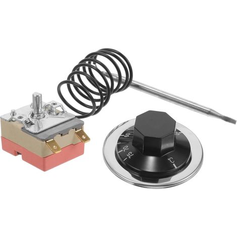 Thermostat Protège la Surchauffe Mécanique Réglable 30-75°c Bouton Rotatif 16a en Plastique et Métal pour Four ou Chauffage Industriel (1/5)