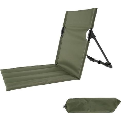 Chaise pliante 39,5 x 38,5 x 41,5 cm, tube en aluminium vert militaire avec dossier, convient pour la pelouse de plage, 1 pièce (1/5)