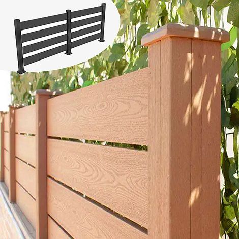Listoni WPC 3D L196xH183cm per recinzione colore Teak listone 150x1805mm spessore 20mm (1/5)