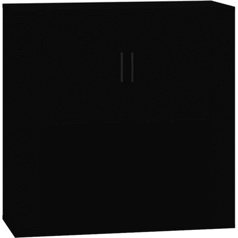Armario de pared de madera de ingeniería 80 x 33 x 80 cm ahorra espacio diseño moderno negro 020048275 (1/5)