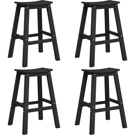 Ensemble de bar de jardin 4 pcs  Mobilier de jardin Noir HDPE (1/5)