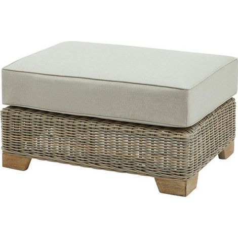 Capri Collection Outdoor Foot Stool - Metal - L56 x W81 x H24 cm - Beige