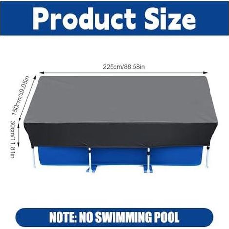 Bache Piscine Rectangulaire, 220 X 150 Cm Bâche De pour Piscines Rectangulaires, Solaire Estivale Et Hivernale à Cadre Rectangulaire - (1/5)