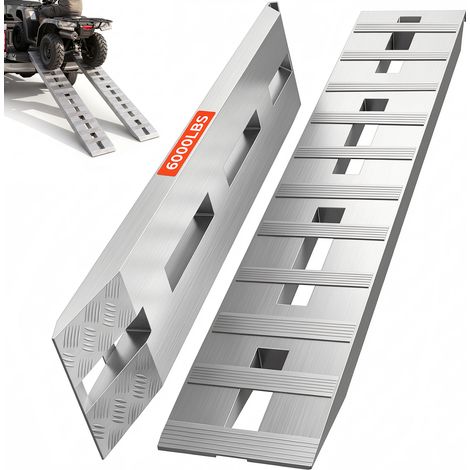 VEVOR 1520 x 305 mm Rampe in alluminio 2 pz Rampe ATV Rampe di carico Capacita 6000 lbs / 2722 kg Fino a 16 pollici / 406 mm di altezza di carico (1/5)