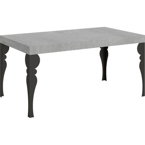 Table extensible Paxon 160/244x80 cm pieds béton anthracite