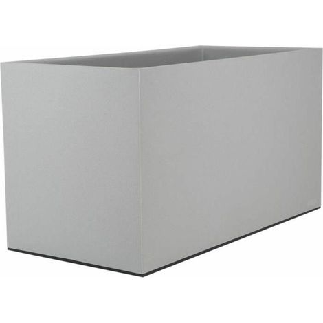 Jardinière rectangulaire en polypropylène 100% recyclable – Double parois avec système de rétention d'eau – Capacité 33L – Dimensions 59x29,5x33,5 cm – Riviera