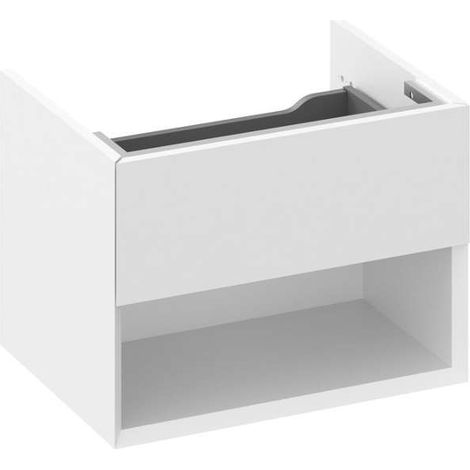 Ravak Lite - Mueble de lavabo 60x45x43 cm, 1 cajón, blanco brillante X000001855 (1/5)