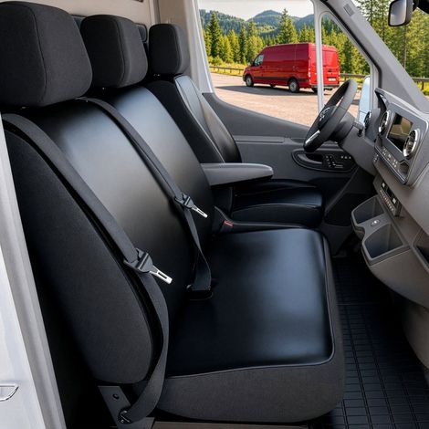 Walser – Housse de siège en simili cuir pour Citroën Jumper II, Peugeot Boxer, Fiat Ducato – Ajustement parfait – Montage facile – Protection contre salissures