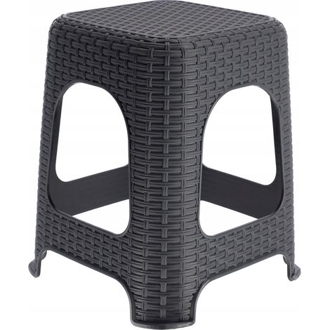KADAX Hocker aus Kunststoff, Tritthocker bis 120 kg, Anthrazit