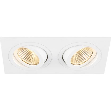 Encastré de plafond NEW TRIA® 155 carré 2700 K LED double PHASE 38° blanc - SLV - 1008511 (1/3)