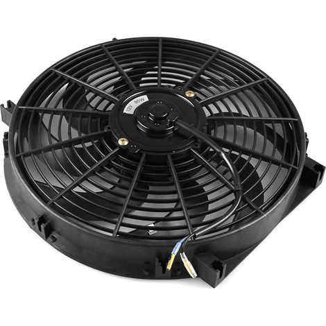Ventilador eléctrico universal reversible delgado para radiador de coche CF003-BK de 14 pulgadas (35,5 cm), 90 W y 12 V con kit de montaje.