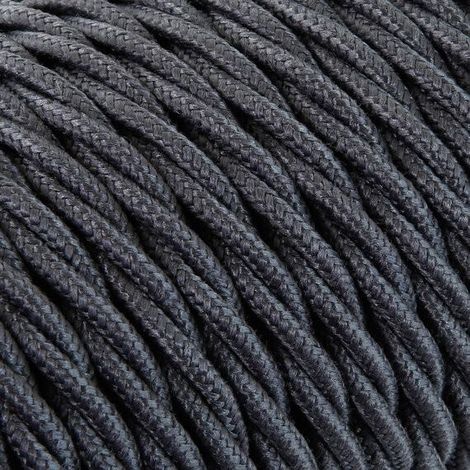 Câble Electrique Graphite en Textile Torsadé 3x0.75mm² - Fil Electrique Tissu