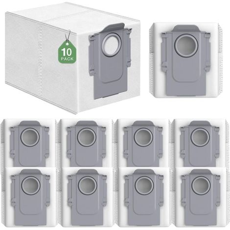 10er-Pack Q Revo Staubbeutel, kompatibel mit Roborock Q Revo/Q Revo S/Q Revo Pro/Q Revo Master Saugrobotern, Premium 4-lagige Filterbeutel mit 2,7-Liter-Ersatzbeuteln