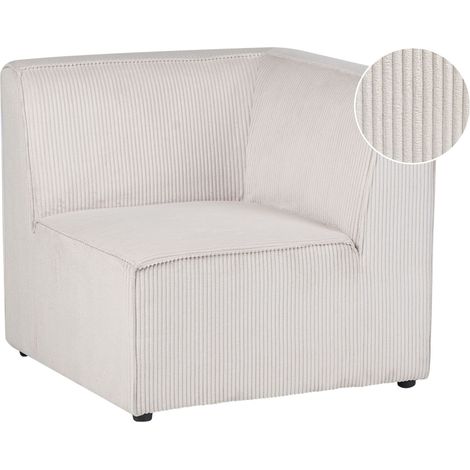 Corner Section Right Beige Corduroy 1-Seat Jumbo Cord Left Hand Sofa Module Modern Single-Seat LEMVIG (1/5)