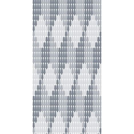 TRADE SHOP - Tenda Moschiera Con Piastrine Bicolore Bianco-grigia In Pvc 100x220 Cm Tpl70 017390 -