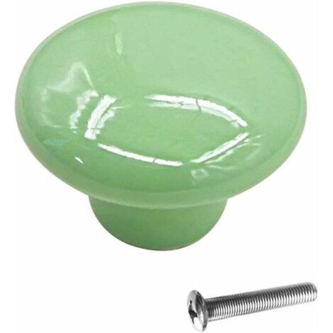 QORVA-Bouton Porte 10 PCS Céramique Poignée Porte de Cuisine Armoire à Tiroirs Porte Boutons Vert 33mm-Fei Yu