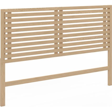 Idmarket – Tête de lit en lattes 160 cm – Bois clair – Hauteur 110 cm – Épaisseur 3 cm – Fixation murale incluse