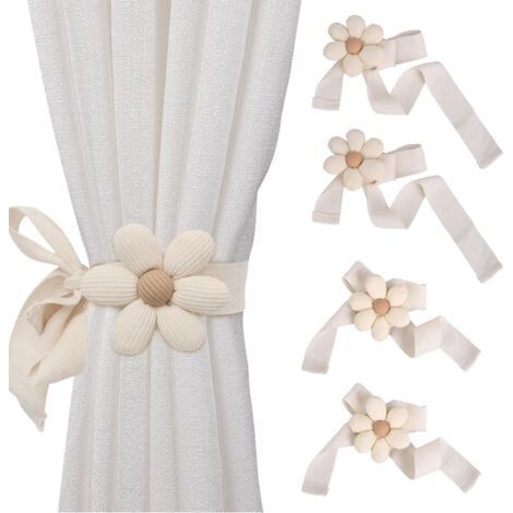 Set of 4 Cute Flower Curtain Tiebacks - Curtain Tiebacks - Curtain Tiebacks - Curtain Tiebacks - Curtain Tiebacks - Curtain Tiebacks - Curtain Tiebacks (1/5)