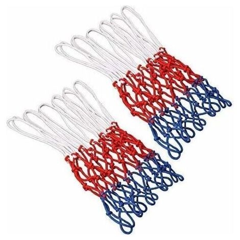 Filet de basket professionnel 2 pièces, filet de remplacement de basket ball, filet pour panier de basket, panier de basket, 3 couleurs, filet pour panier de basket extérieur (1/5)
