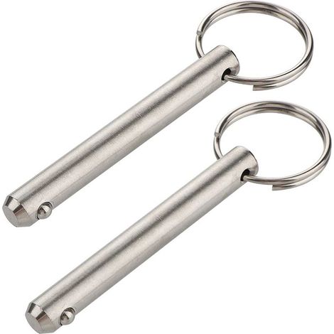 Lot de 2 longues goupilles à dégagement rapide, diamètre 9,5 mm, longueur utile 61 mm, longueur totale 76 mm, en acier inoxydable 316, goupille supérieure Bimini, matériel marin (1/3)