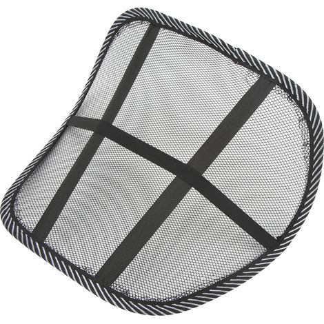 Coussin lombaire maille siège auto massage perles respirant dossier 40x36cm Noir universel (1/5)