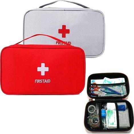2 Pièces Sac de Premiers Secours Voyage, Mini Trousse de Premiers Soins, Trousse D'urgence Médical, Pochette de Premiers Soins Compacte, pour l'extérieur Camping Randonnée (Sac seulement) (1/5)